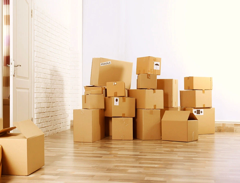 delivery boxes stacked