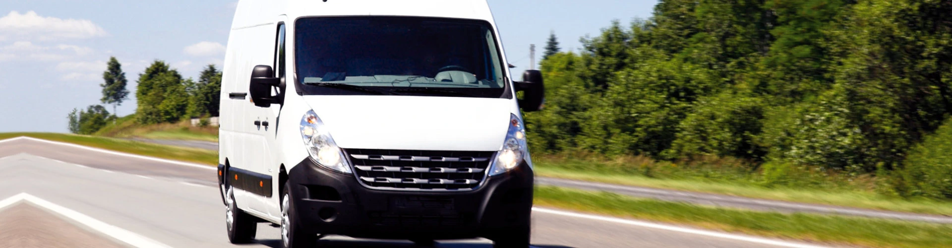 white delivery van